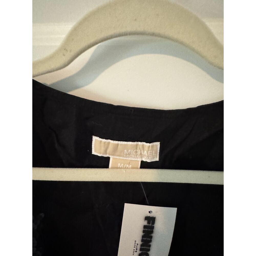 Michael Kors Black Sequin Embellished Sleeveless Vest View 3